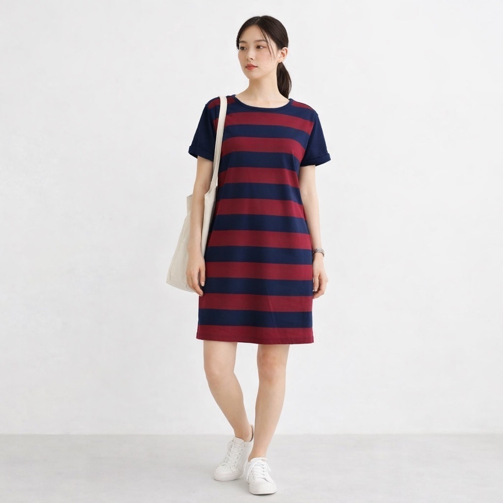 Uniqlo Rugby Stripe T-Shirt Dress Sz M